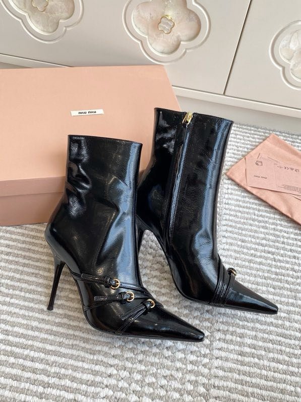 Ботинки с острым носком и высоким каблуком Cat Heel фото 5