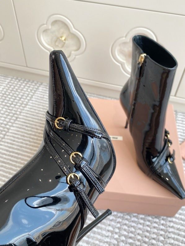 Ботинки с острым носком и высоким каблуком Cat Heel фото 9