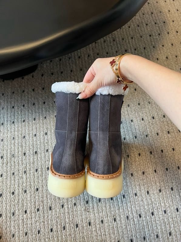 Ботинки замшевые на меху фото 5
