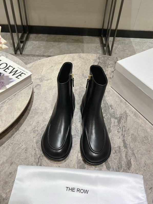 Черевики жіночі шкіряні з круглим носком фото 2