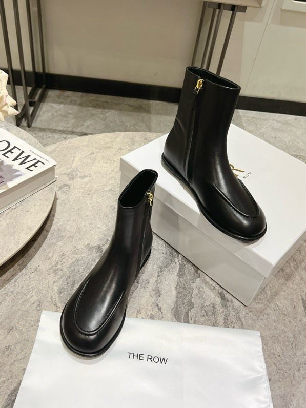 Черевики жіночі шкіряні з круглим носком фото 3