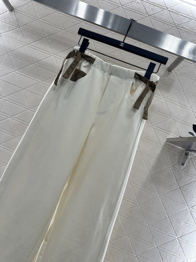 Брюки прямого кроя с поясом фото 3