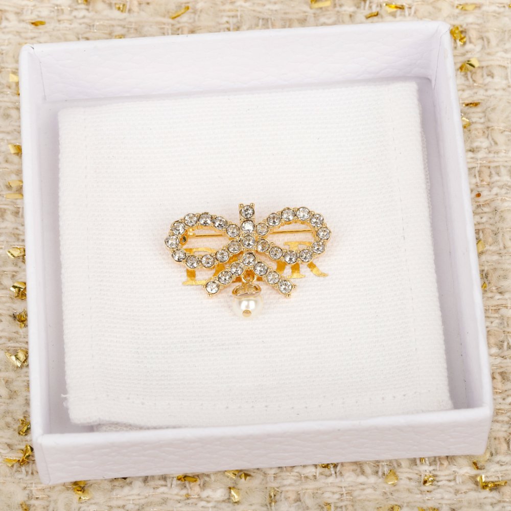 Брошка Dior Diamond Bow Pearl фото 2
