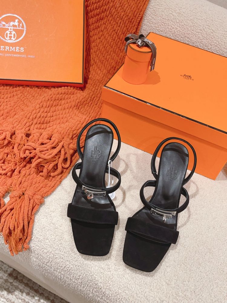 Sandals Hermes Glamour on heel 7.5 cm