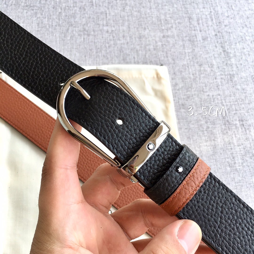 Male leather belt 3.5 cm