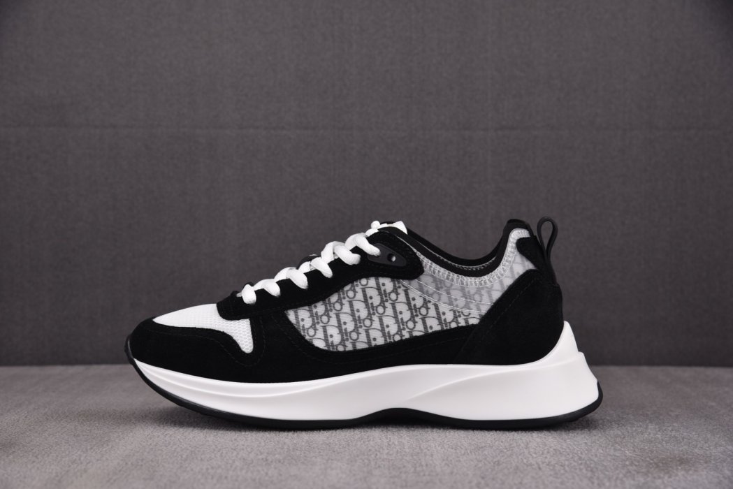 Кроссовки Dior B25 Runner Black Grey Oblique Leather