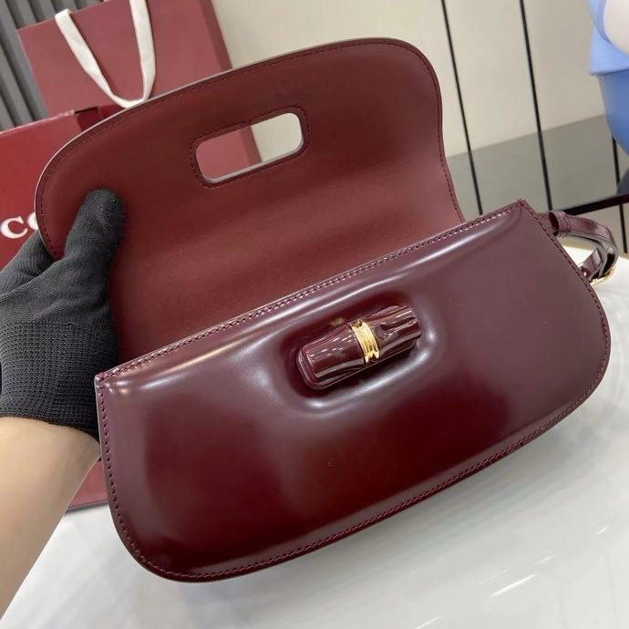 Сумка кожаная Gucci Bamboo Diva 26 см фото 2