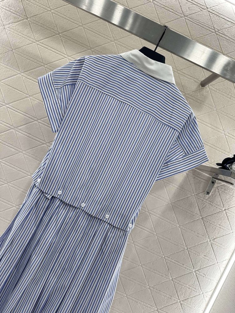 Платье в полоску со съемным воротником фото 4