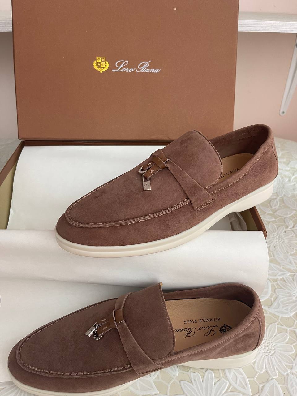 Loro Piana / suede лоферы (37 the size) фото 4