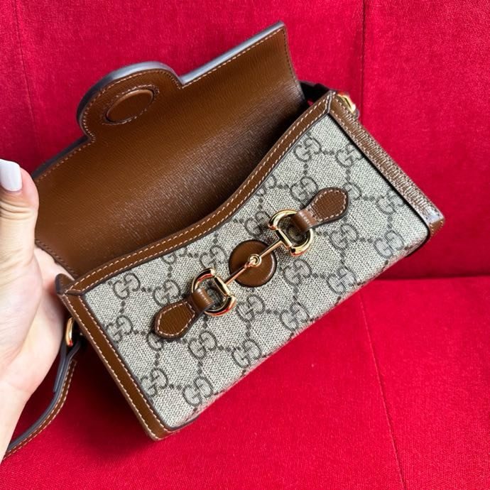 A bag women's Gucci Horsebit 1955 GG 18 cm фото 8