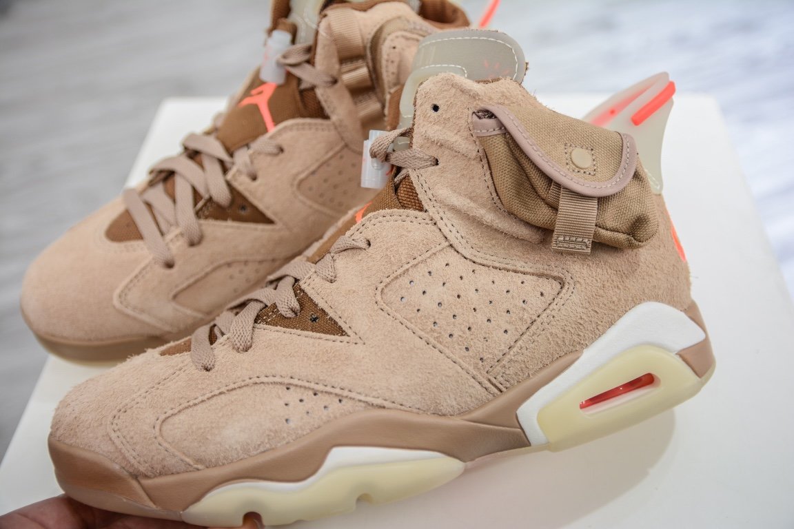 Sneakers Air Jordan 6 AJ6 Retro Travis Scott British Khaki - DH0690-200 фото 7