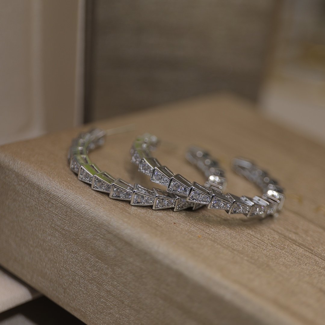 Exclusive earrings Bulgari Snake, silver 925 and gold 18 carat фото 5