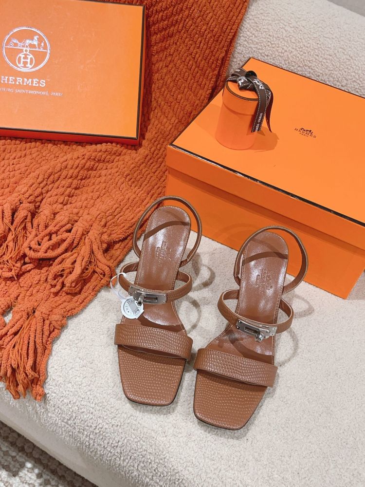 Sandals Hermes Glamour on heel 7.5 cm