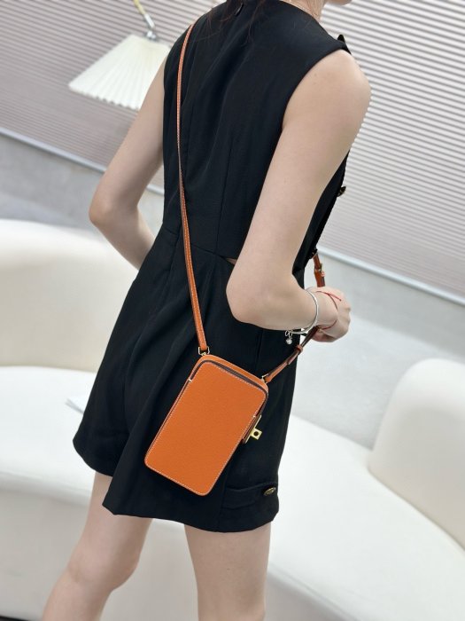 Кожаный чехол для телефона Hermes Hac a Box 17x10 см фото 4