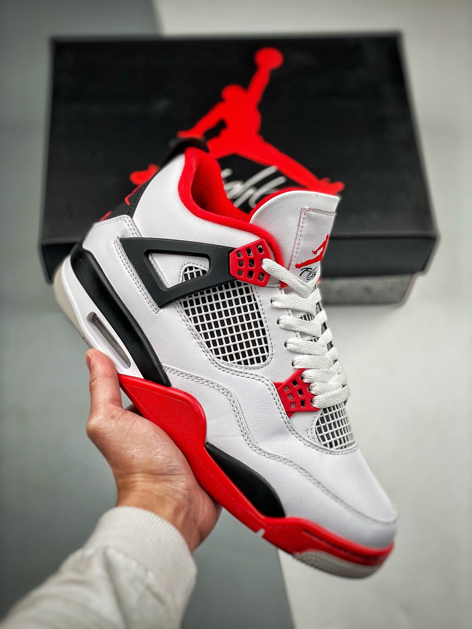 Womens air jordan 4 cheap fire red