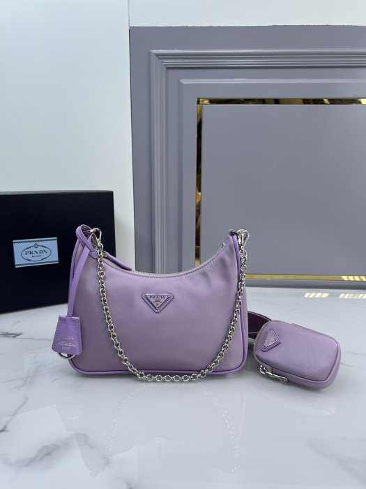 A bag women's Prada Nylon Hobo 22 cm