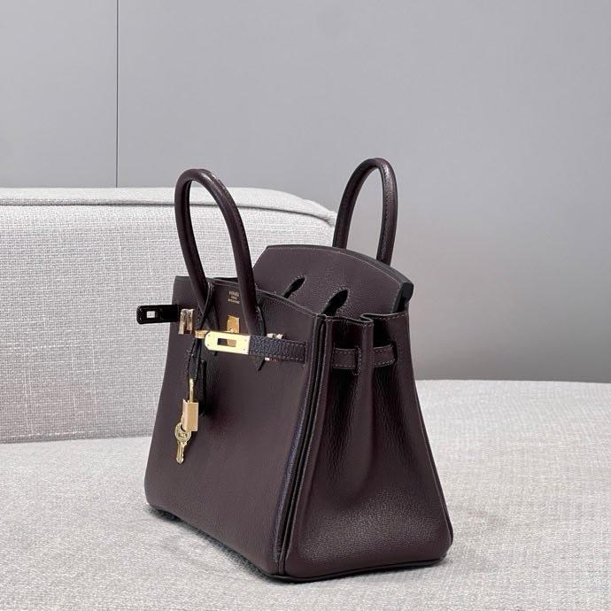 Сумка Birkin 25 Rouge Sellier из кожи Togo с золотистой фурнитурой фото 5