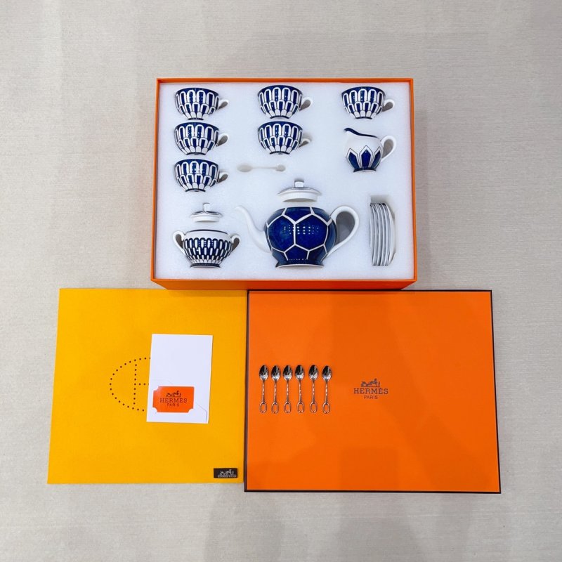 Чайный кофейный сервиз Blue Lotus Series из костяного фарфора фото 2