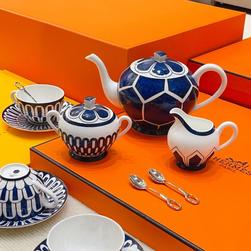 Чайный кофейный сервиз Blue Lotus Series из костяного фарфора фото 4