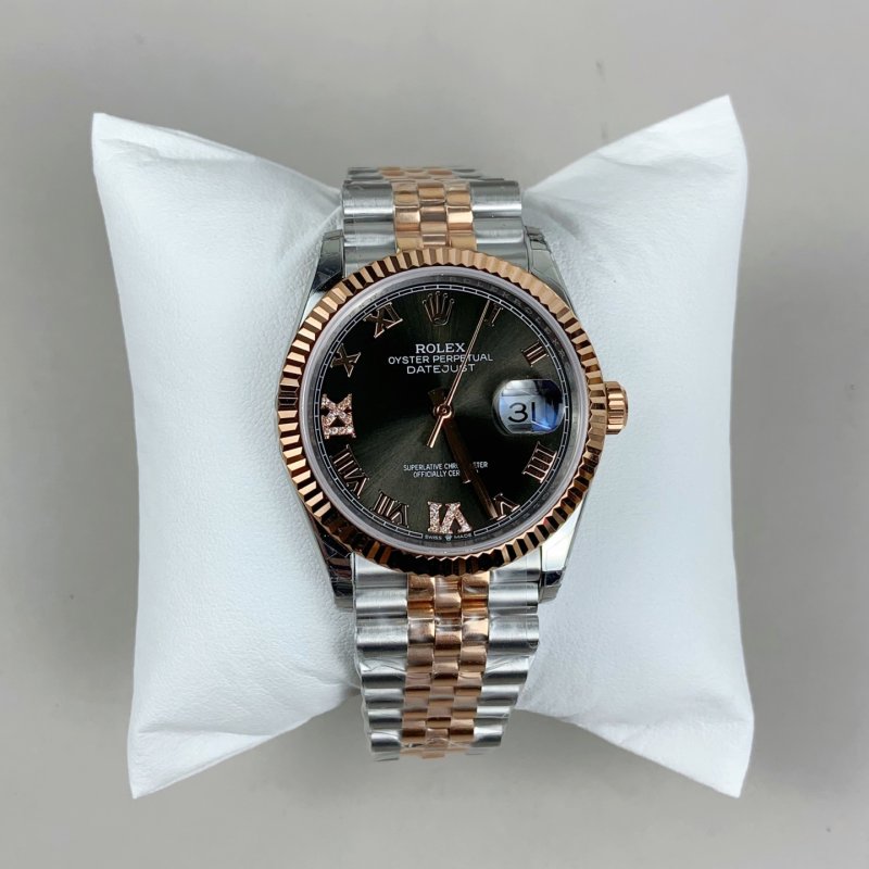 Clock Wrist Rolex Datejust Oyster Diamond 126231-0023 36 mm pink gold Everose