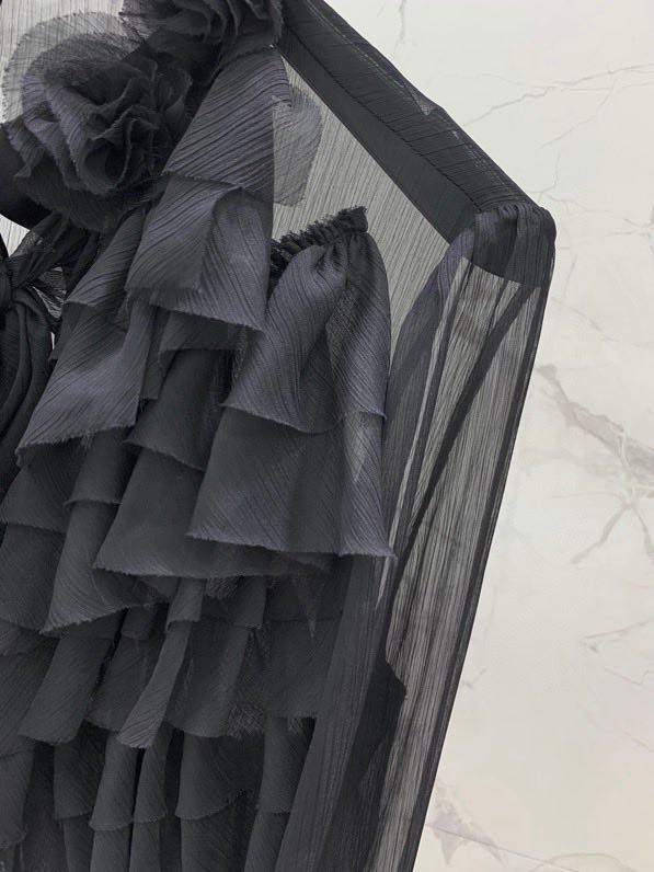 Черная прозрачная блуза женская фото 2