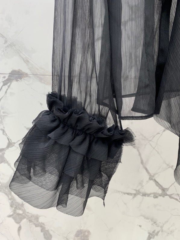 Черная прозрачная блуза женская фото 4