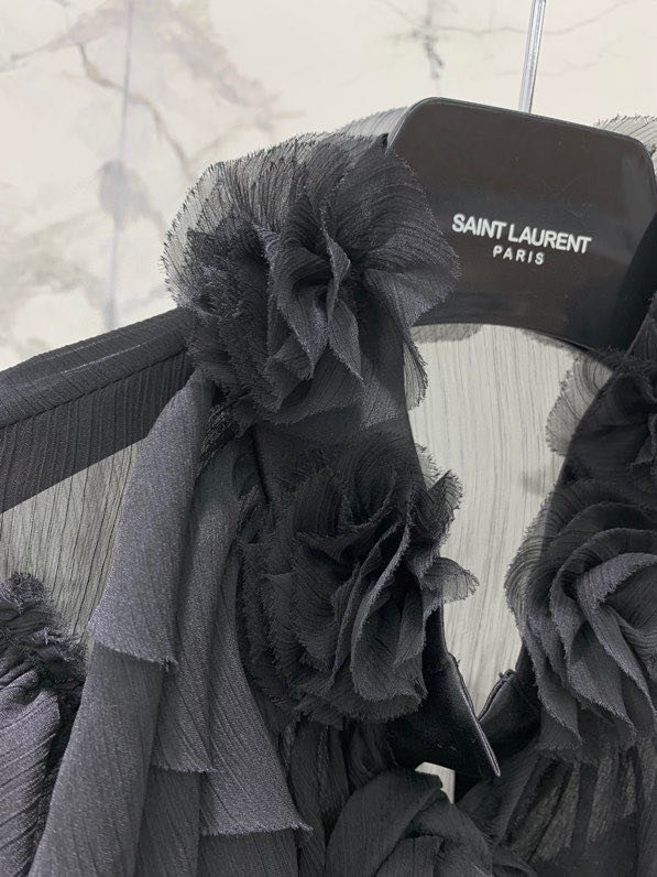 Черная прозрачная блуза женская фото 5