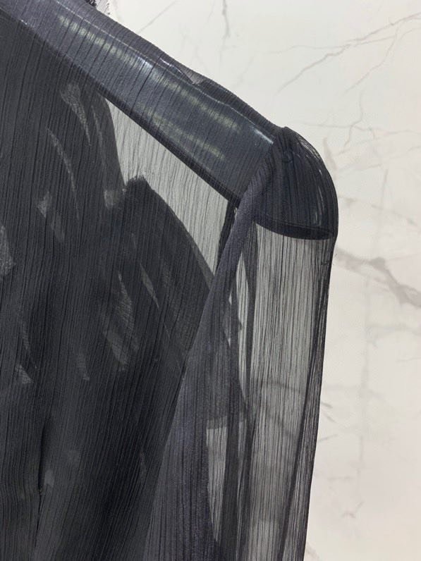 Черная прозрачная блуза женская фото 7