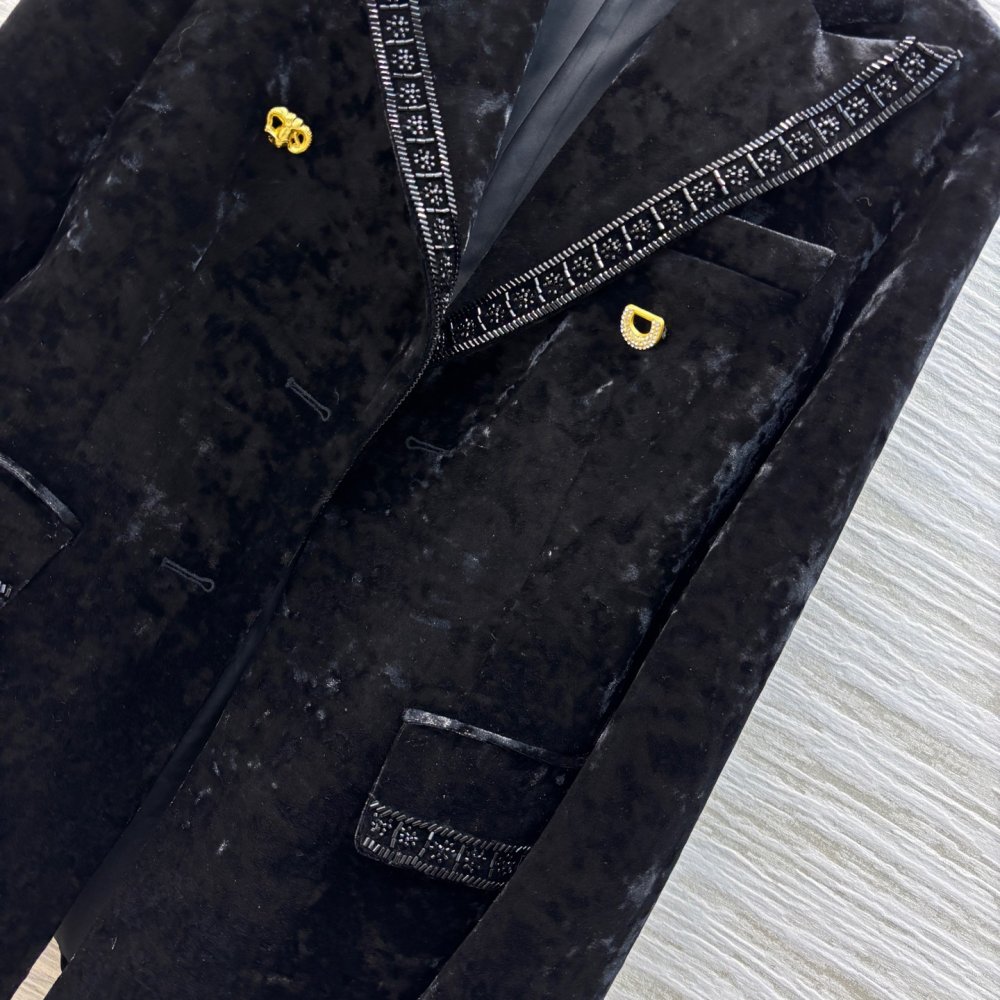 Черный бархатный пиджак женский фото 6