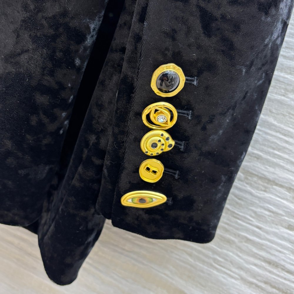 Черный бархатный пиджак женский фото 7