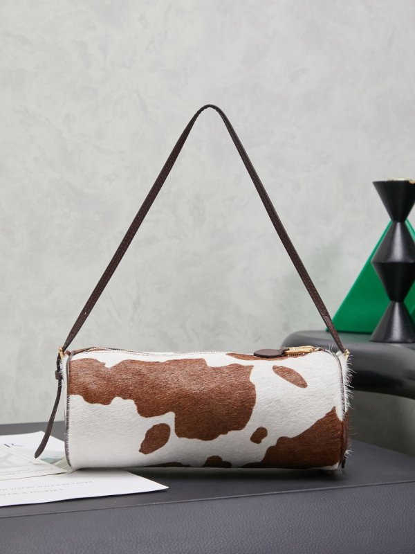 Цилиндрическая кожаная сумка 21 см фото 2