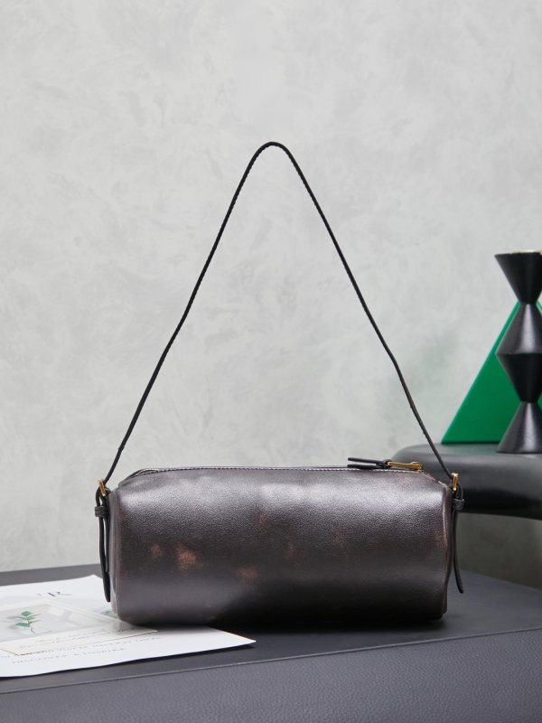 Цилиндрическая кожаная сумка 21 см фото 2