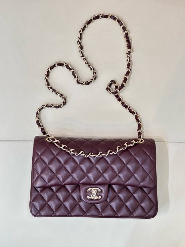 Cумка кожаная бордовая Chanel Matelasse 25 см