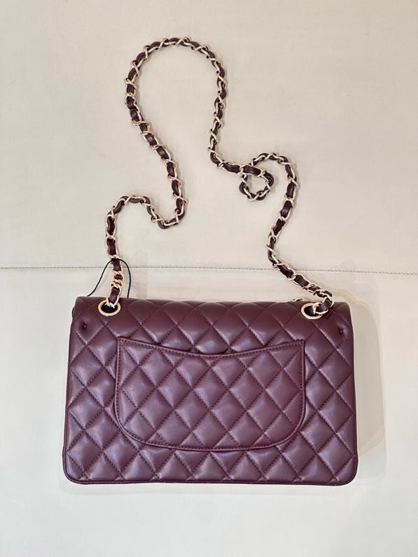 Cумка кожаная бордовая Chanel Matelasse 25 см фото 3