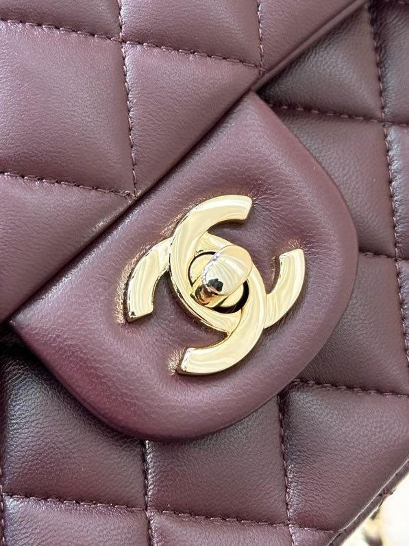 Cумка кожаная бордовая Chanel Matelasse 25 см фото 8