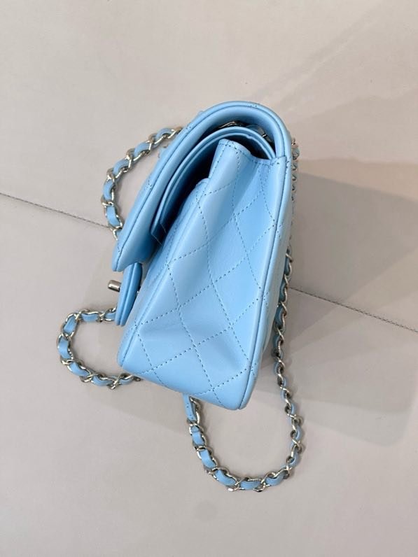 Cумка leather blue Chanel Matelasse 25 cm фото 2