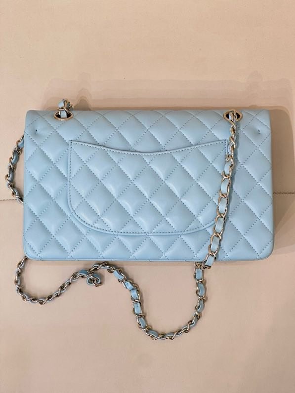 Cумка leather blue Chanel Matelasse 25 cm фото 6