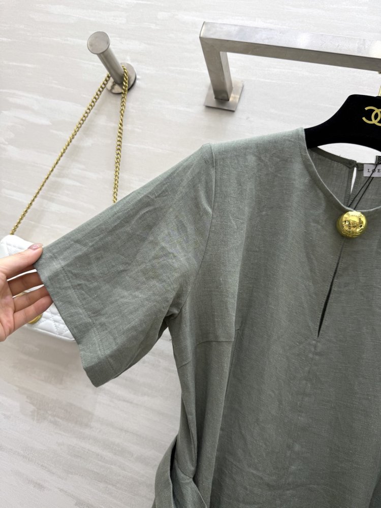 Linseed dress in French style from short sleeves фото 6