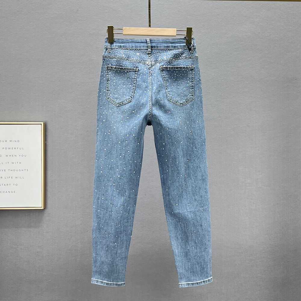 Jeans women's, Spring, free Waist from high waist фото 4