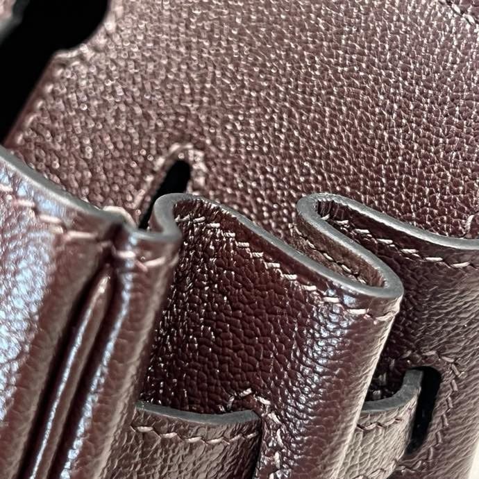 Сумка Birkin 25 Rouge Sellier из кожи Togo с золотистой фурнитурой фото 7