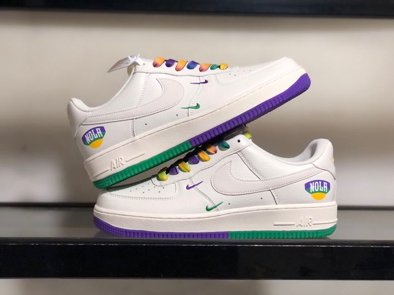 Purple and green hot sale air force ones