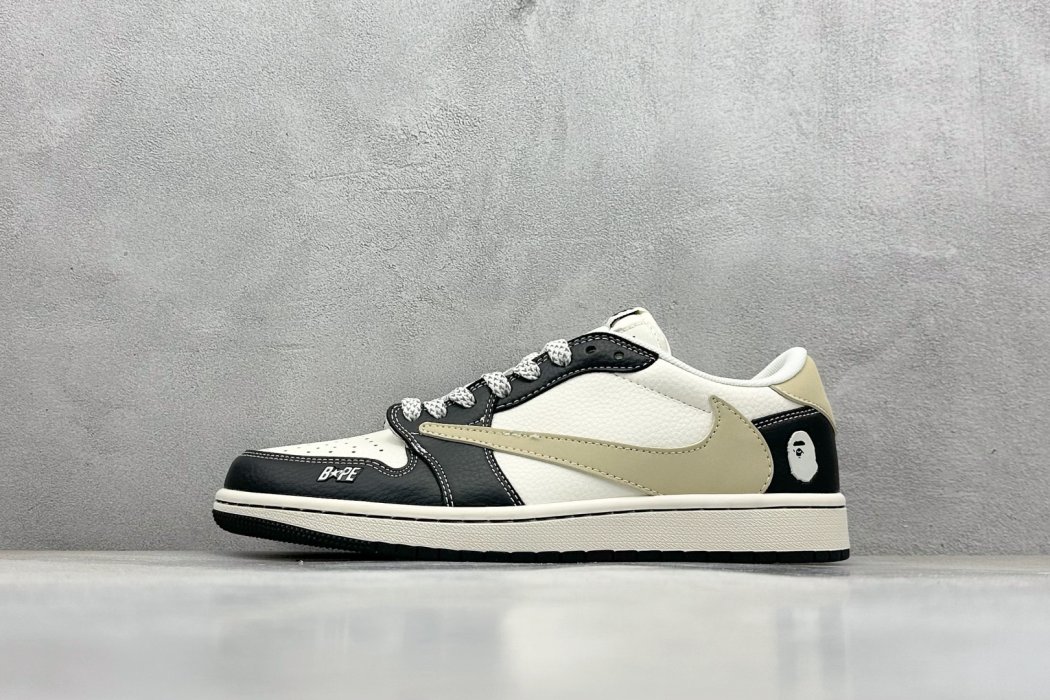 Кроссовки Travis Scott x Fragment Design x Air Jordan 1 Low OG SP AJ1 Bape