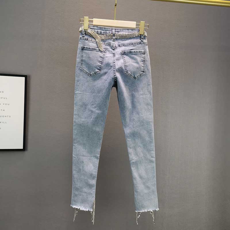 Эластичные узкие джинсы с высокой талией, весна лето фото 4