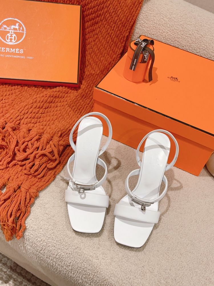 Sandals Hermes Glamour on heel 9.5 cm