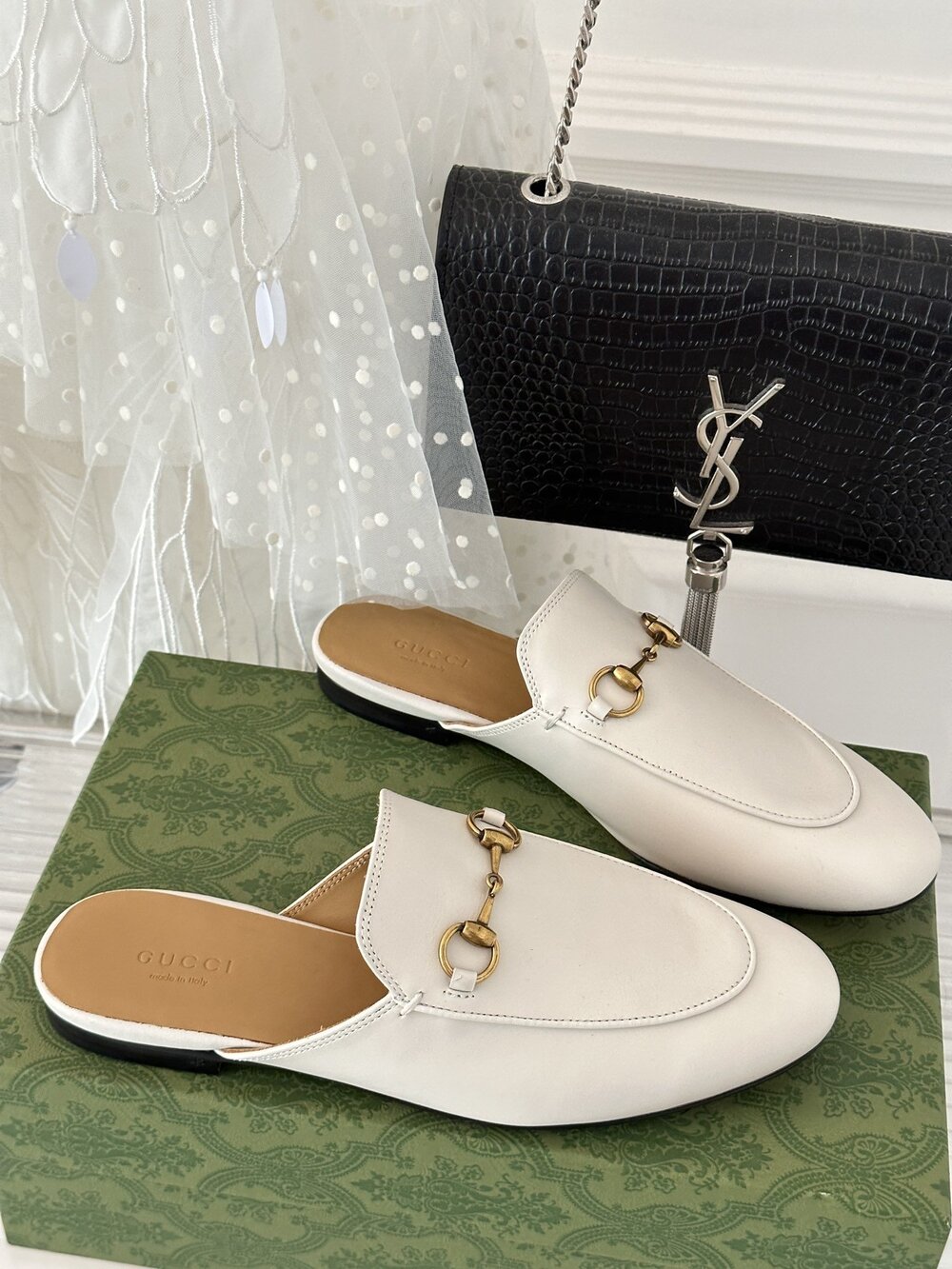 Мюли women's white leather фото 3