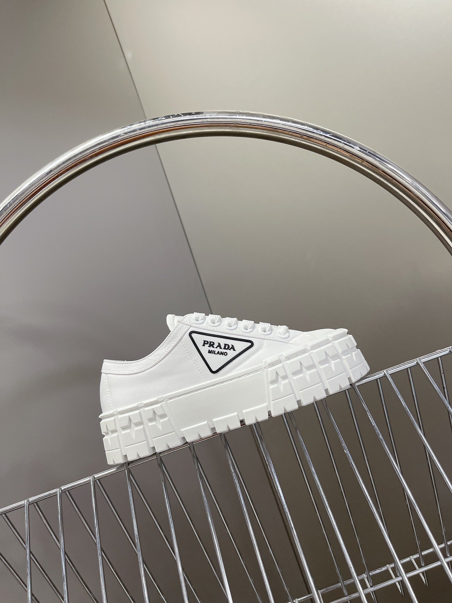 Кроссовки Double Wheel на высокой платформе, белые фото 5