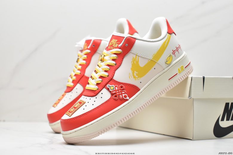 Кросівки Air Force 1 07 Low Beige Red Gold White CW1888-601 фото 8