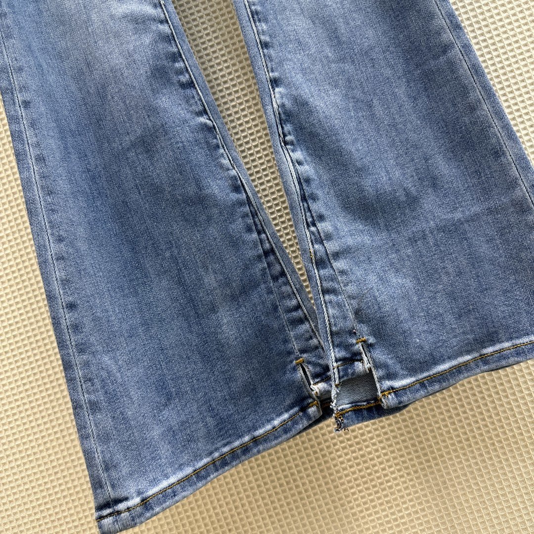 Расклешенные джинсы с высокой посадкой фото 5