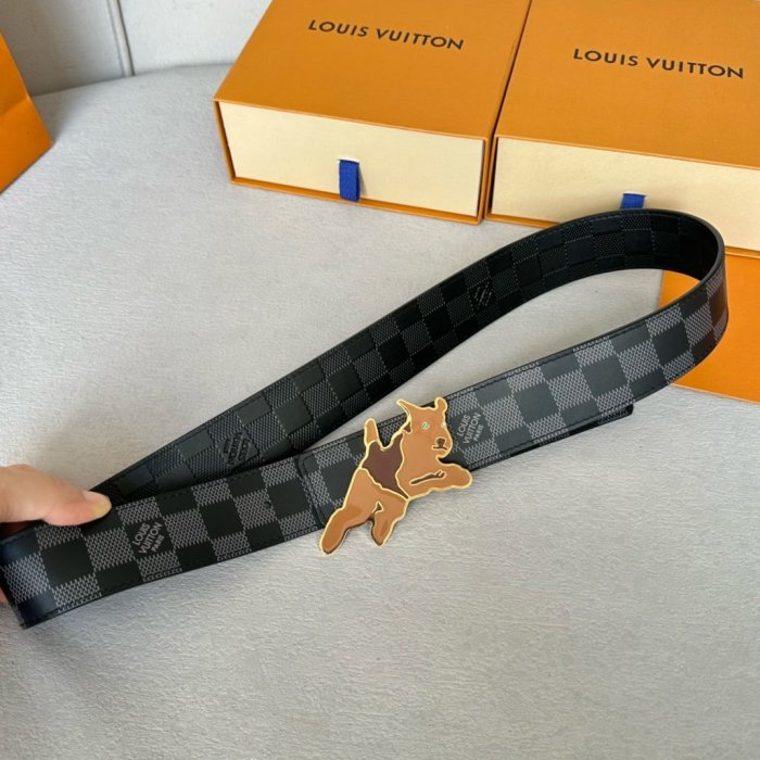 Belt leather male 4 cm