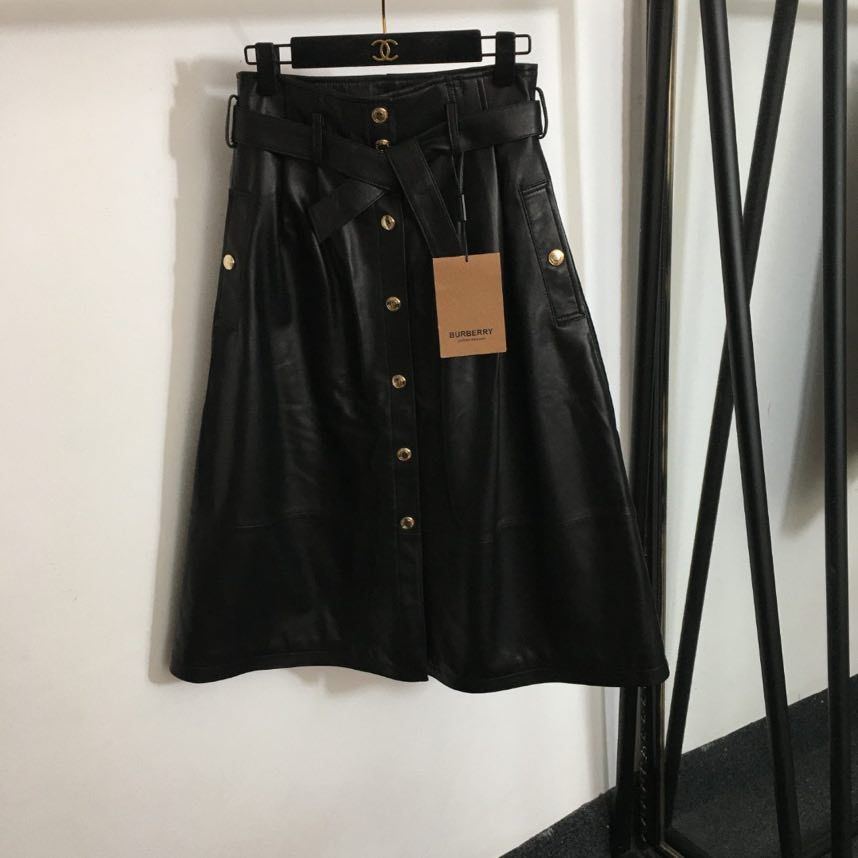 Skirt leather long